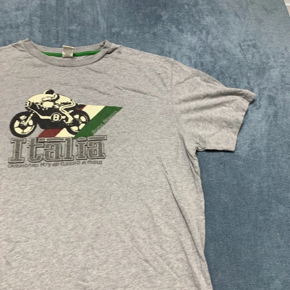 VTG Roma Atletica T Shirt Mens Large Gray Cotton Italia Patchwork Graphic